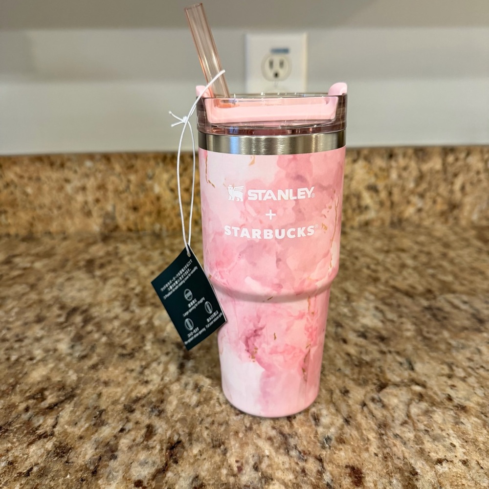 Starbucks Japan SAKURA 2026 3-Way Stainless Tumbler × STANLEY Marble Pink 414ml